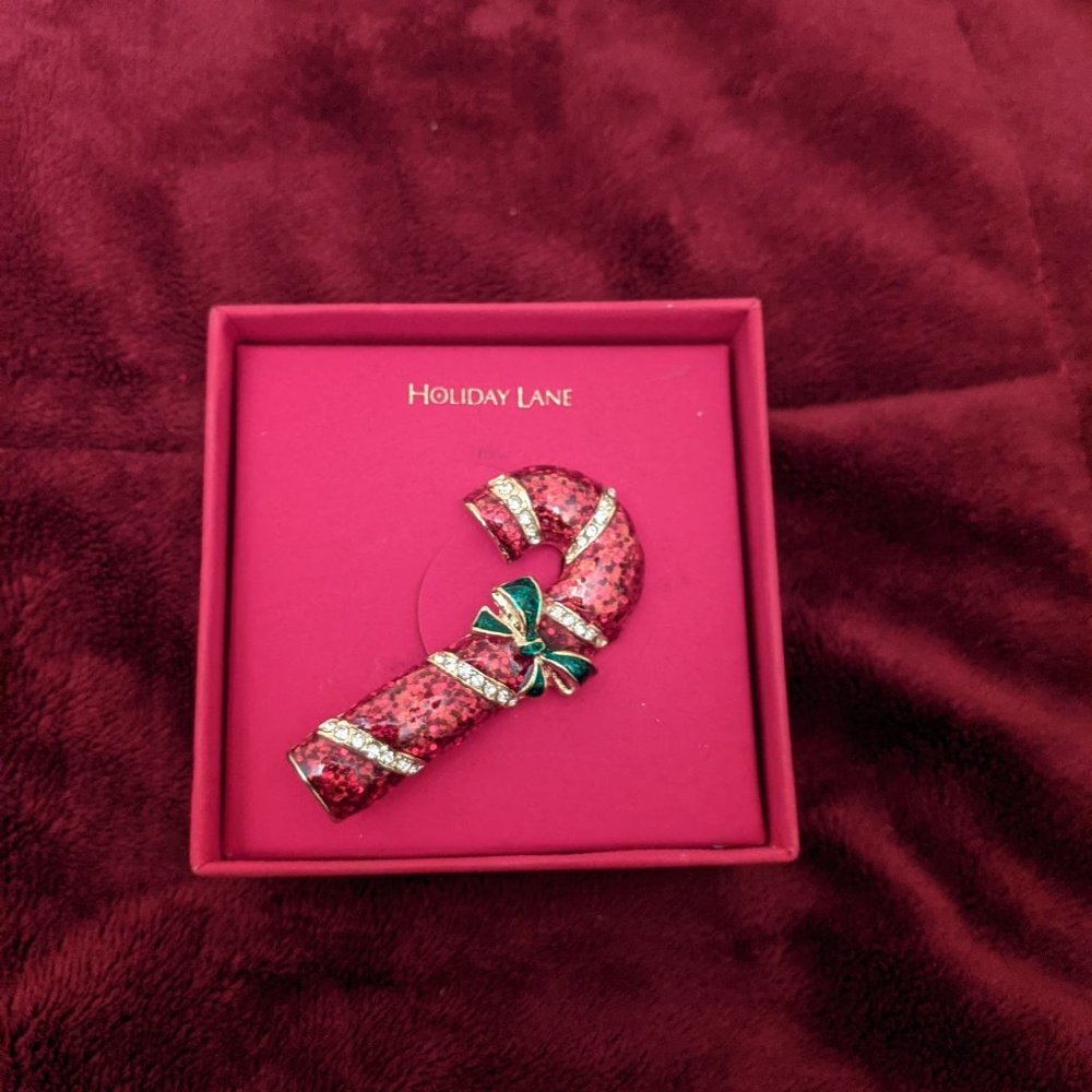Christmas Candy Cane Broach From Macy's 🎅🏻🎄